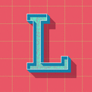 Lettre L color&eacute;e sur fond graphique dynamique